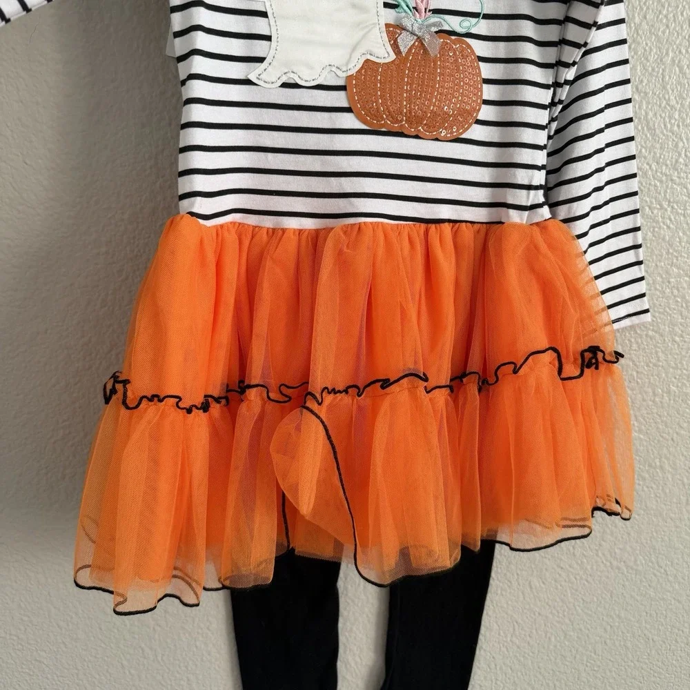 Blueberi Boulevard 6X Halloween Dress Tutu Skirt Leggings Fall Pumpkin New Nwt